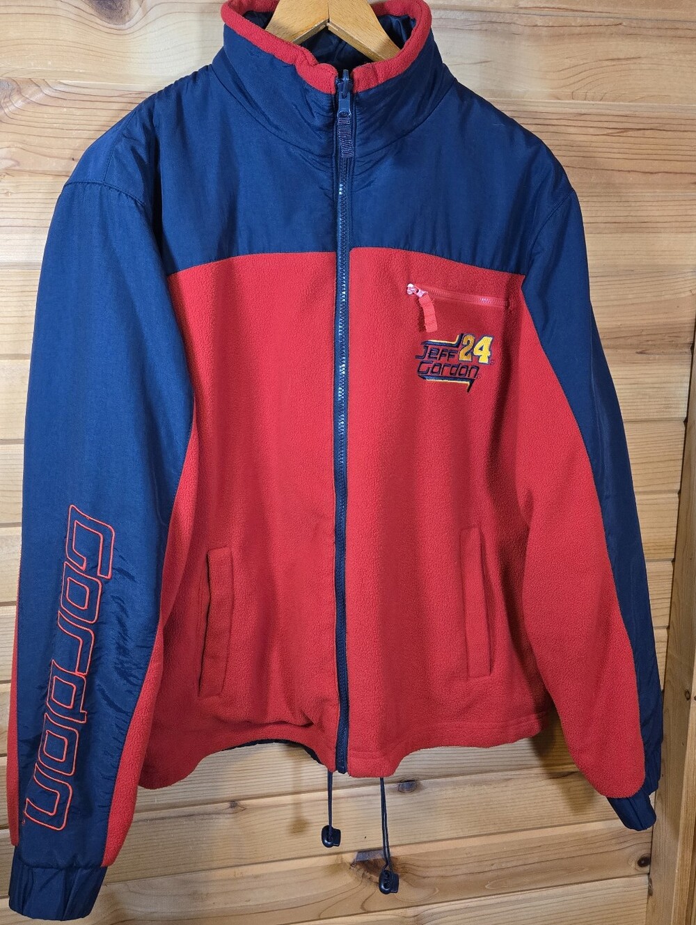 Vintage Winners Circle Nascar Jeff Gordon Du Pont Fleece Reversible Jacket XL